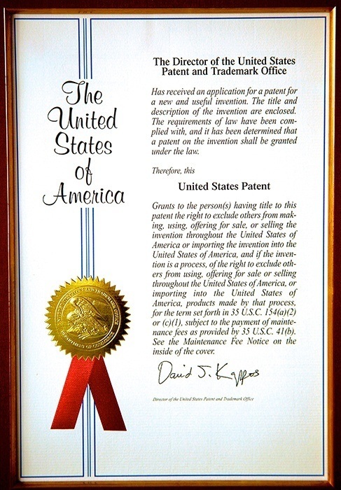 Picture of United States Patent for Dr. Struhl